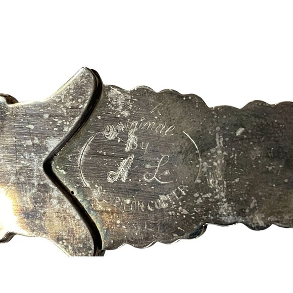 Vintage Originals by AL Serving Utensils Salad Used Silver on Copper 2 Piece - Picture 7 of 9